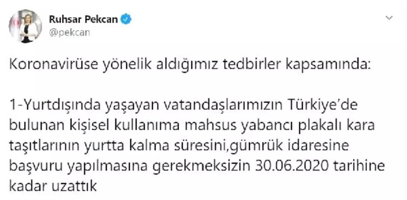 Yabancı plakalı taşıtların yurtta kalma süresi uzatıldı