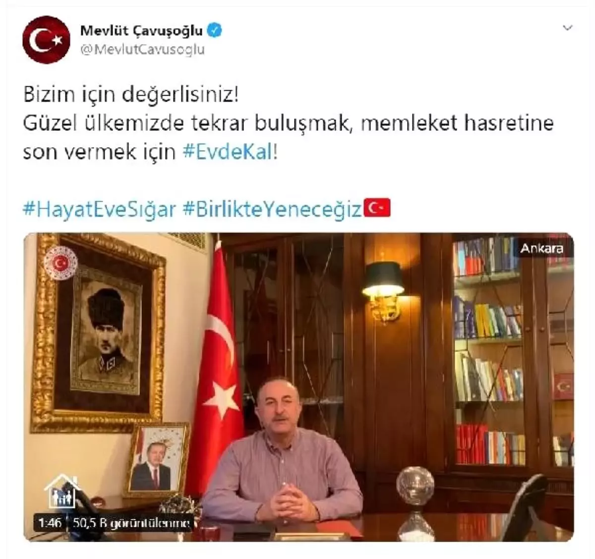 Bakan Çavuşoğlu\'ndan yurt dışındaki Türklere \'evde kal\' çağrısı