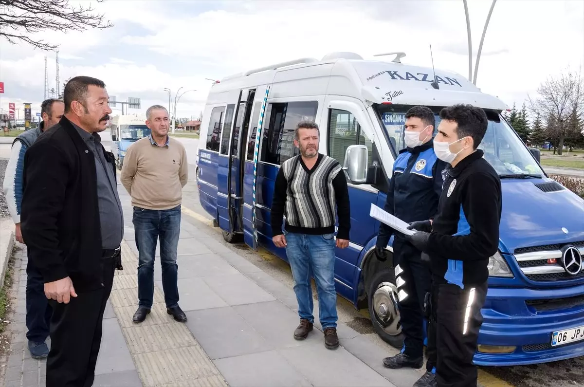 Kahramankazan\'da toplu ulaşım, park ve marketlerde koronavirüs denetimi