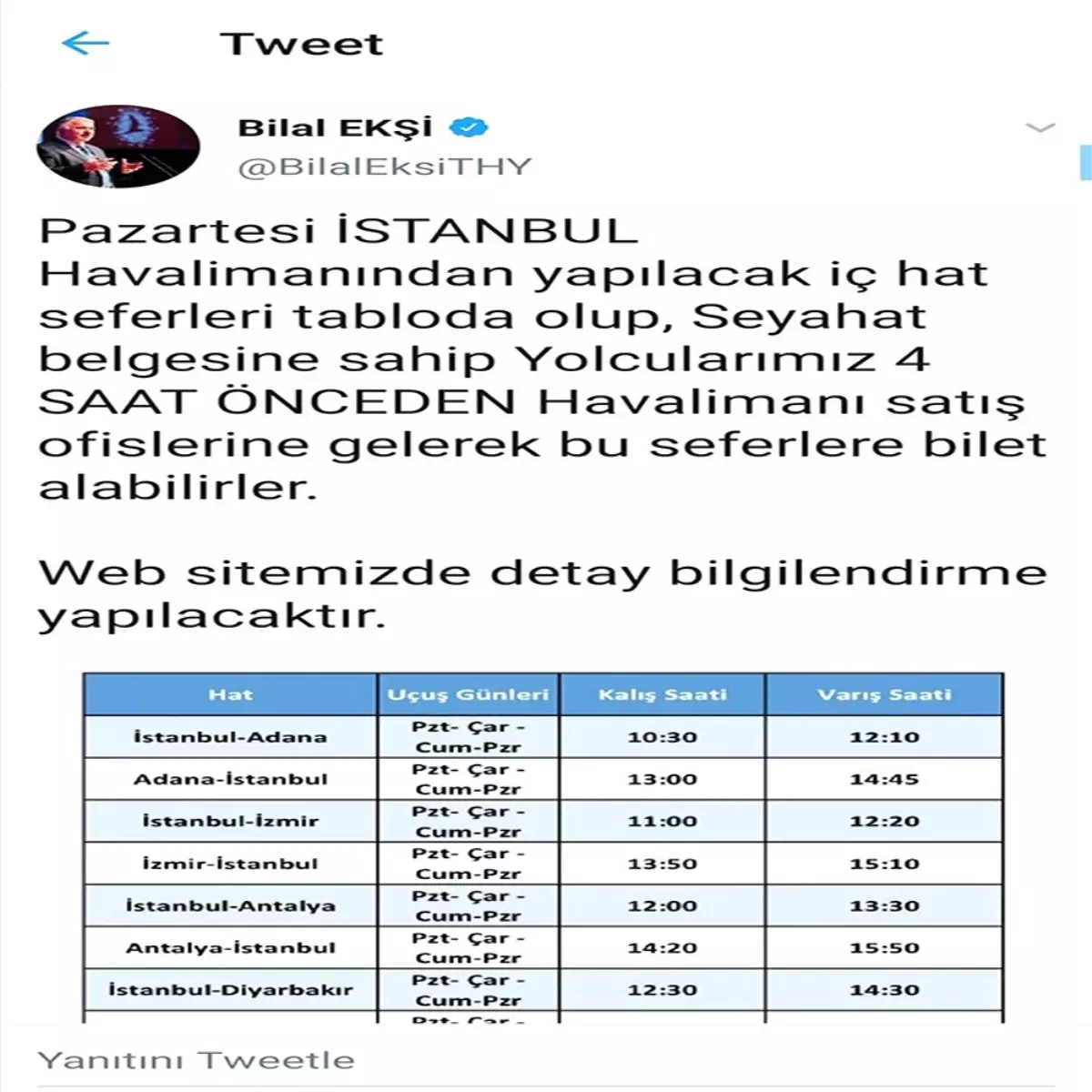 THY\'nin yarınki uçuşları belli oldu