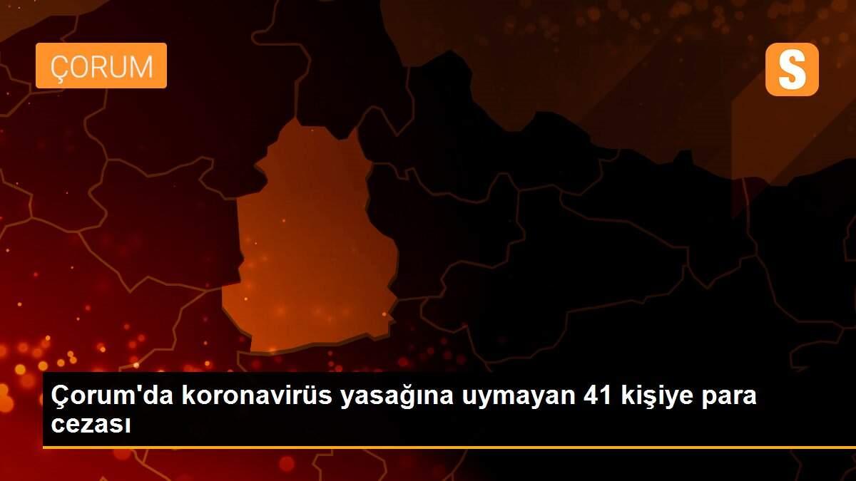 Çorum\'da koronavirüs yasağına uymayan 41 kişiye para cezası