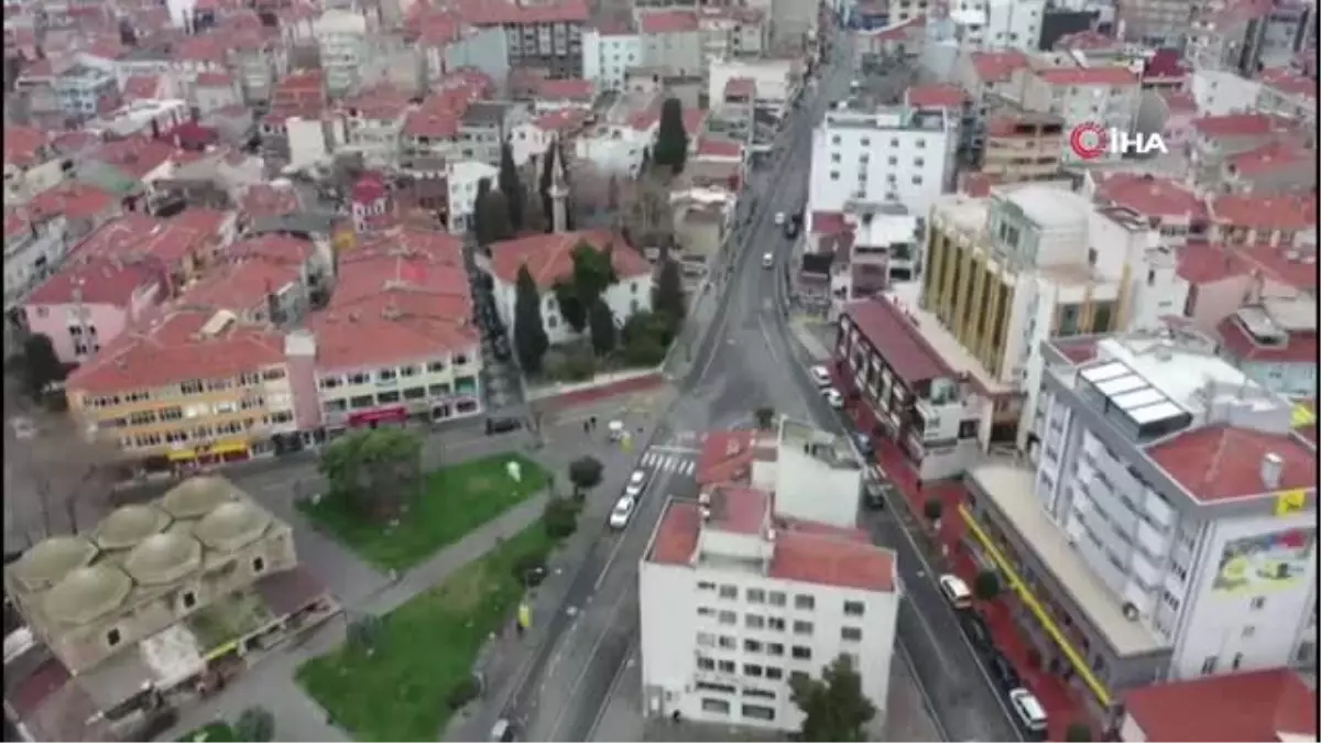 En sakin dönemlerini geçiren Tekirdağ\'ın sokakları havadan görüntülendi