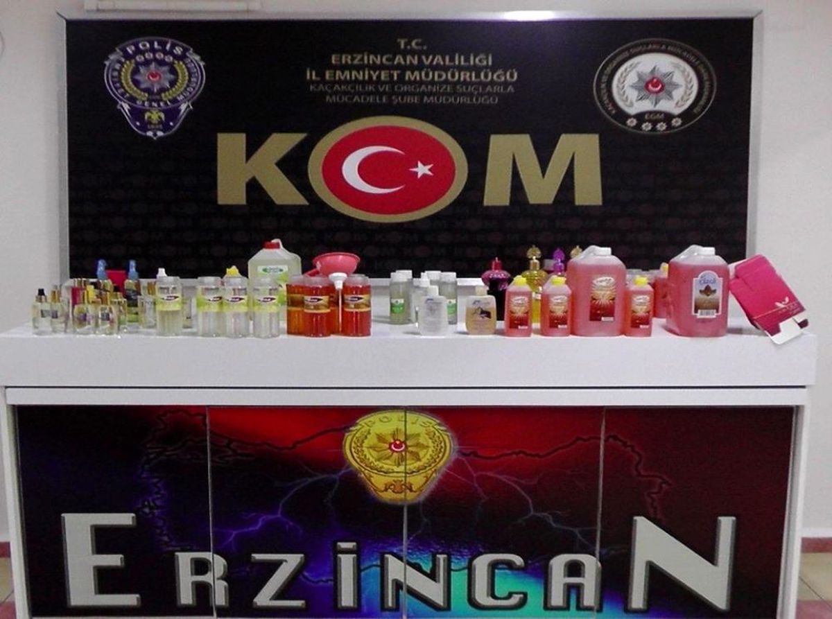 Erzincan\'da sahte kolonya üreten depoya baskın