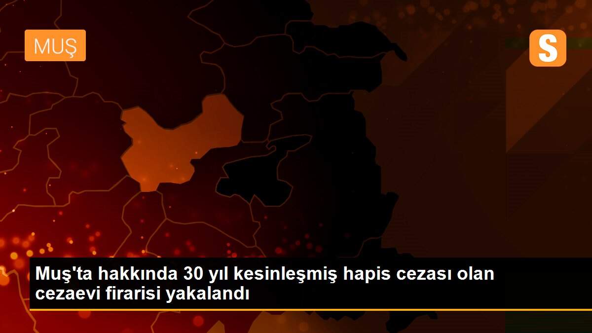 Muş\'ta hakkında 30 yıl kesinleşmiş hapis cezası olan cezaevi firarisi yakalandı
