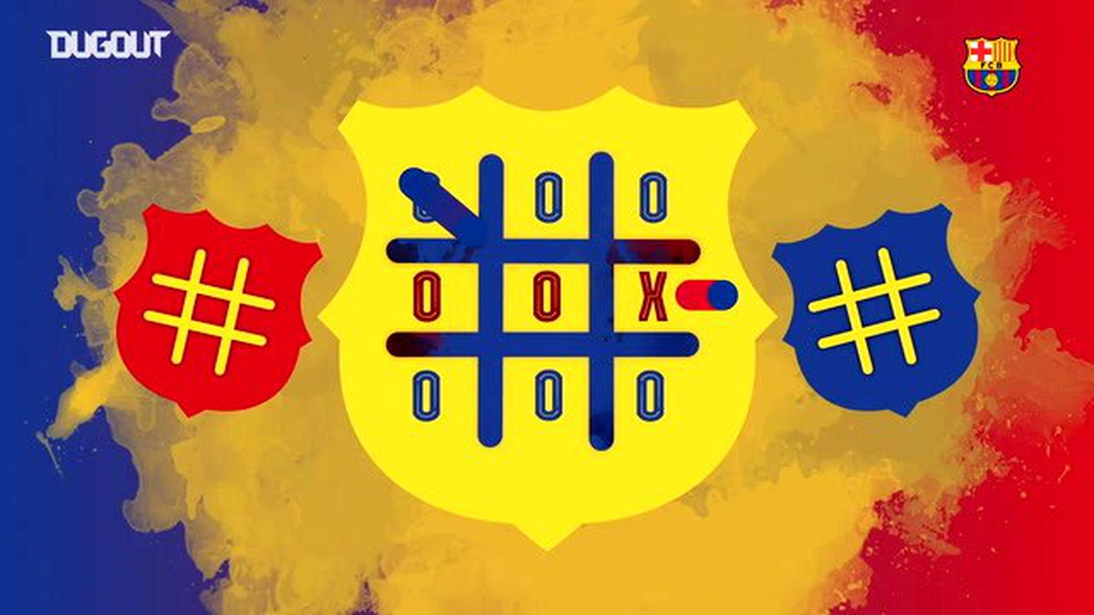 Barcelona\'lı Oyuncular Antremanda X-O-X Oynuyorlar