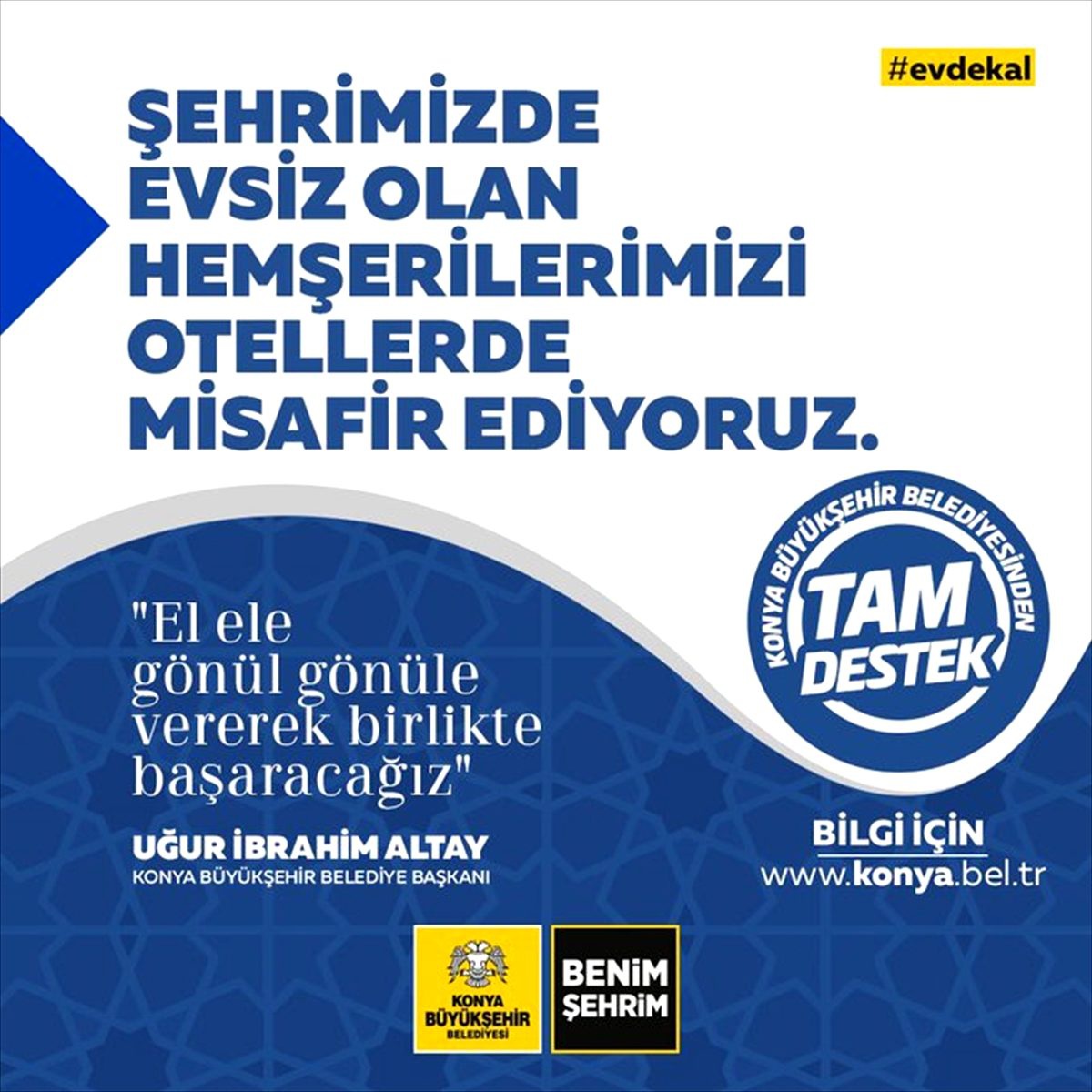 Konya Büyükşehir Belediyesinden koronavirüsle mücadele destekleri
