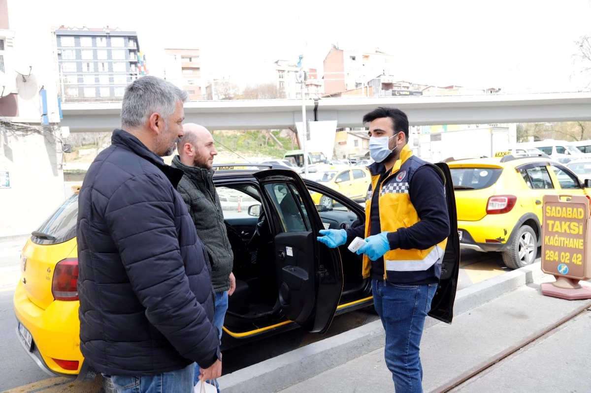 Taksicilerin ateşi ölçüldü