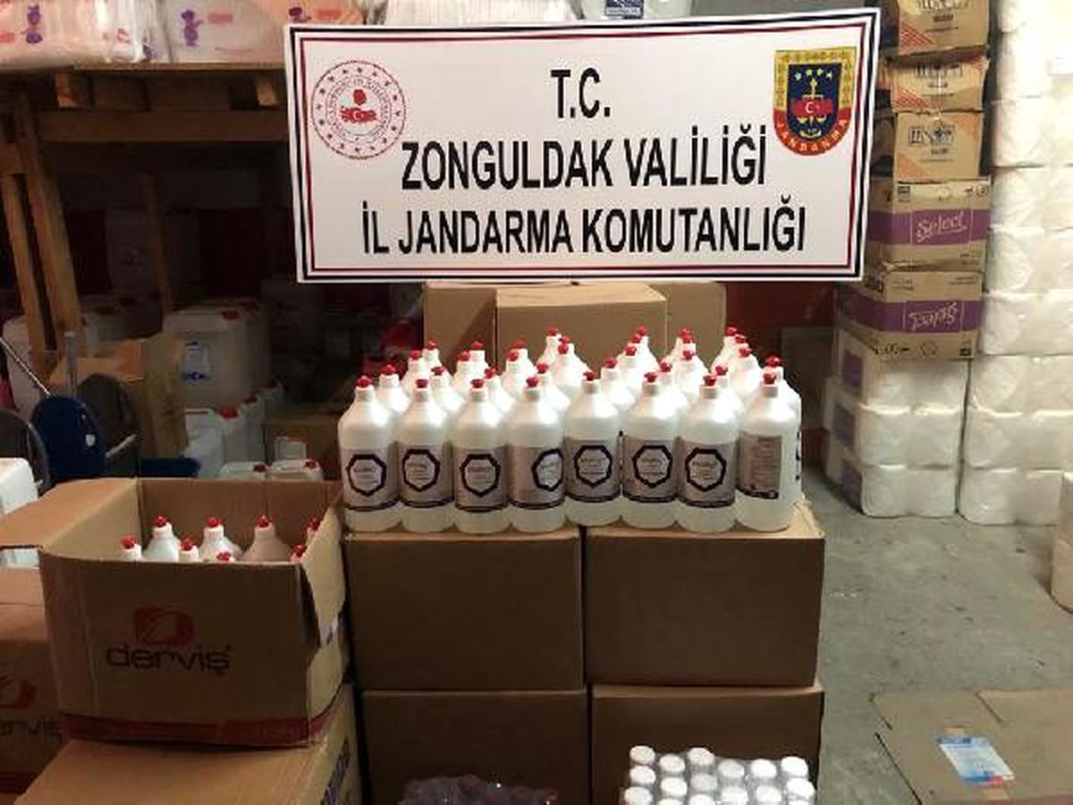 Zonguldak\'ta \'sahte dezenfektan\' operasyonu: 3 gözaltı