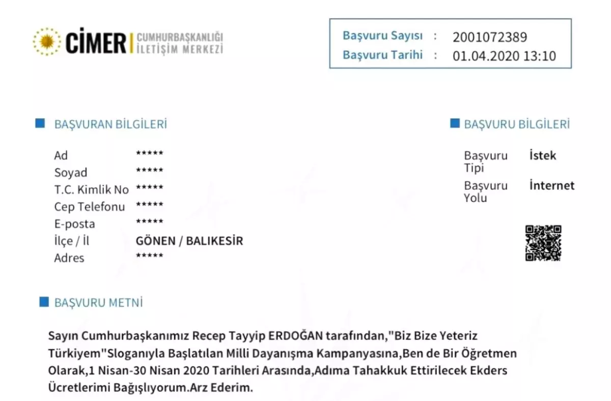 İletişim Başkanı Altun \'Milli Dayanışma Kampanyası\'na destek için gelen başvuruları paylaştı