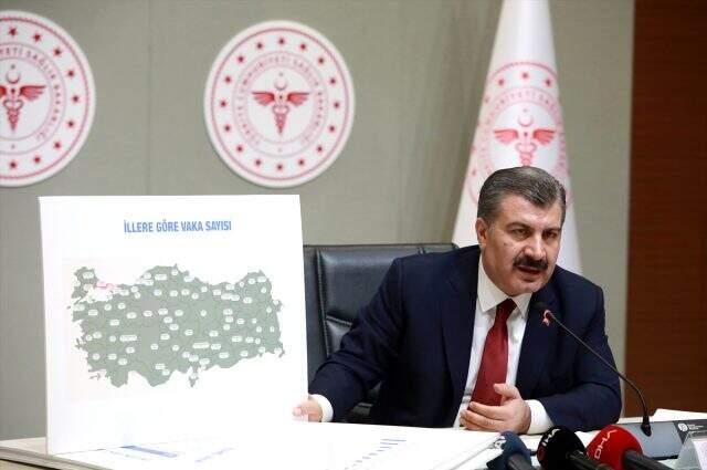 Son Dakika: Sağlık Bakanı Koca, Türkiye'deki koronavirüs vaka sayıları gösteren haritayı paylaştı
