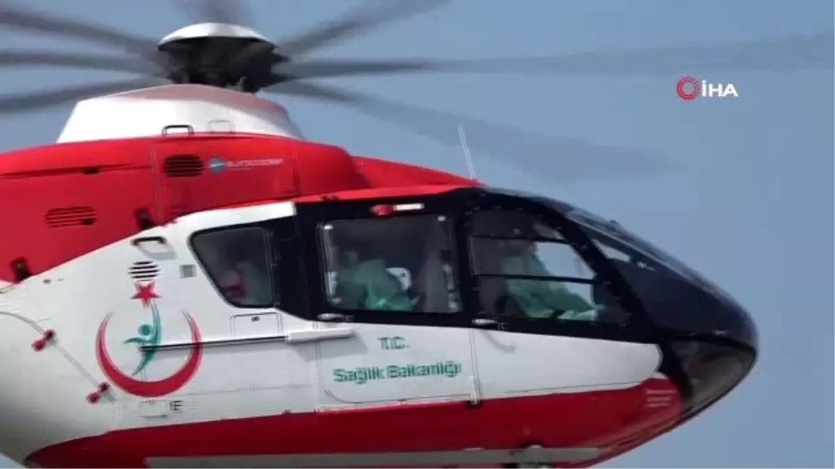 Ambulans helikopter anne karnından alınan 6 aylık bebek için havalandı