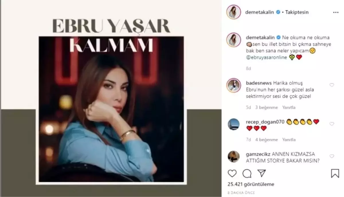 Demet Akalın, Ebru Yaşar\'ın yorumuna hayran kaldı