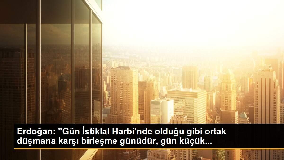 Erdoğan: "Gün İstiklal Harbi\'nde olduğu gibi ortak düşmana karşı birleşme günüdür, gün küçük...