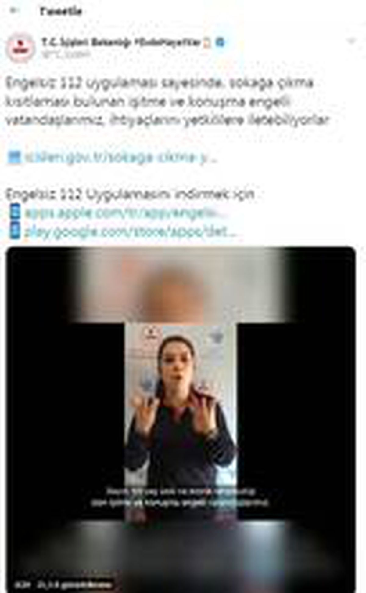 Sokağa çıkamayan 65 yaş üstü engelliler için \'Engelsiz 112\' uygulaması