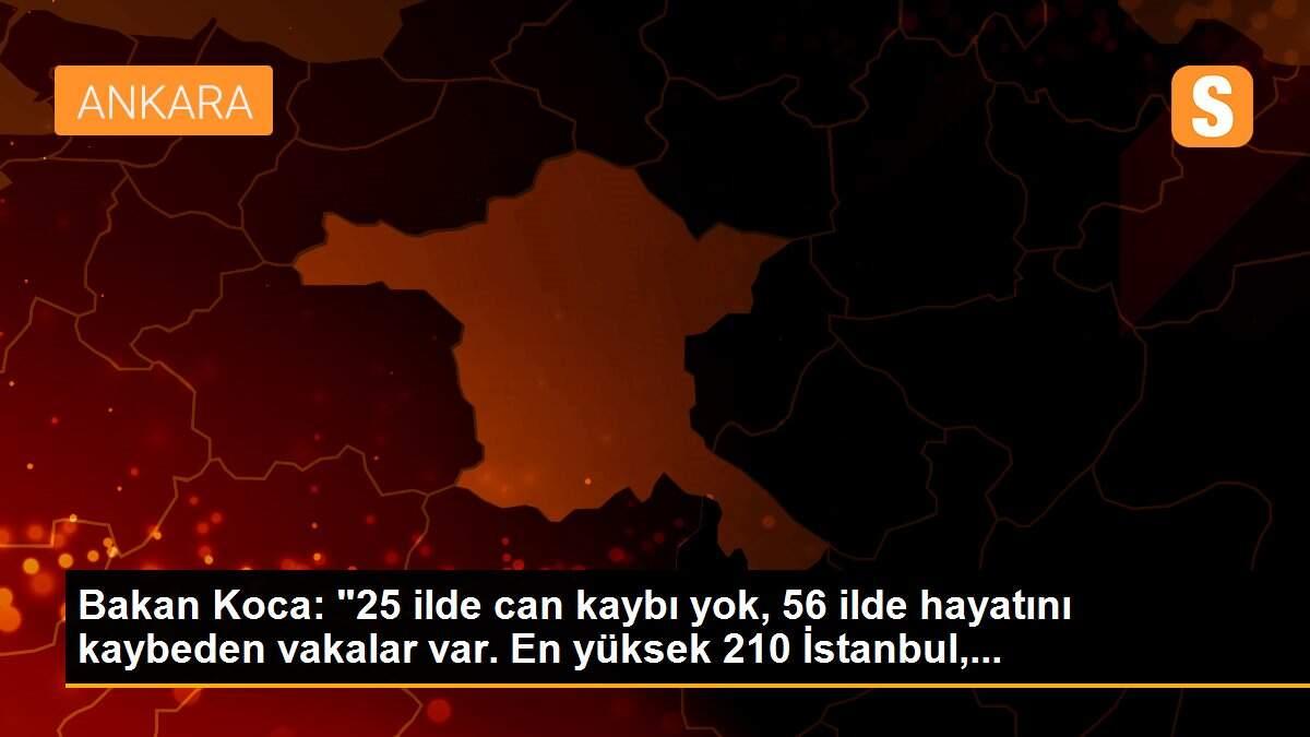 Bakan Koca: "25 ilde can kaybı yok, 56 ilde hayatını kaybeden vakalar var. En yüksek 210 İstanbul,...