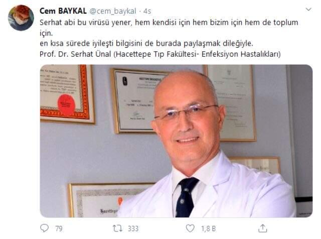 Koronavirüs testi pozitif çıkan Bilim Kurulu üyesinin Prof. Dr. Serhat Ünal olduğu ortaya çıktı