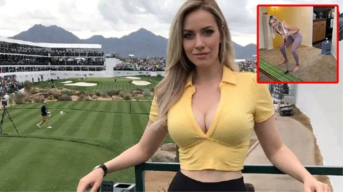 ABD\'li golfçü Paige Spiranac\'ın göğüs vuruşu olay oldu