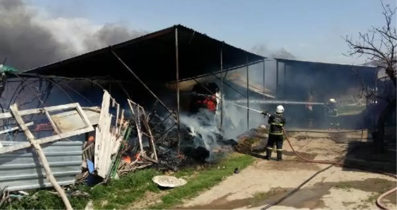 Burdur\'da samanlık yangını; 1000 balya saman, traktör ve kamyonet yandı