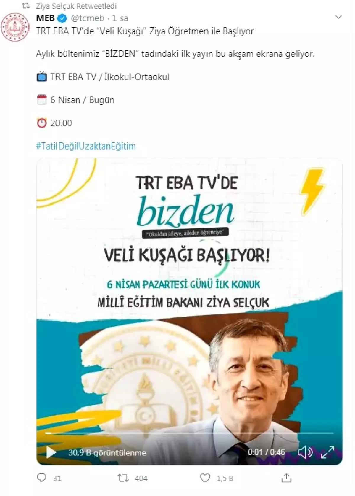 MEB\'in veli kuşağı programı \'Bizden\' başlıyor