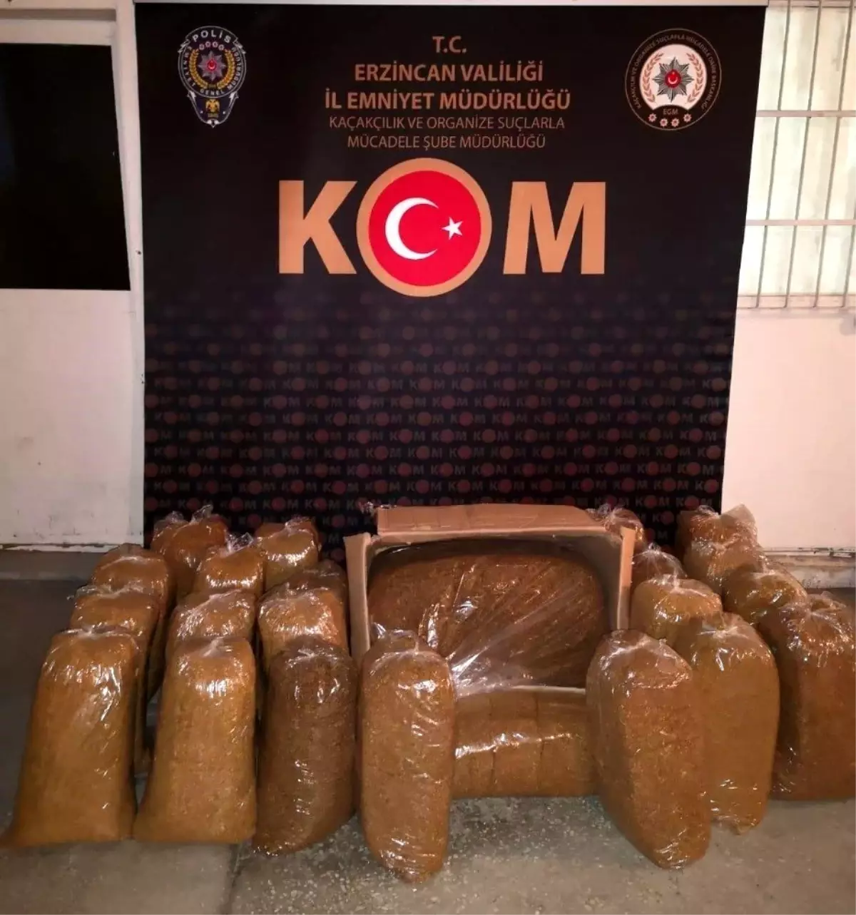 Erzincan\'da 185 kilogram kaçak tütün ele geçirildi