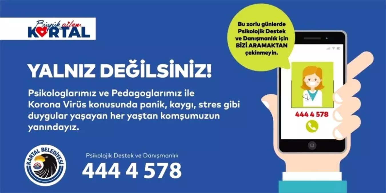 Kartal Belediyesi, pandemiye karşı \'Psikolojik Destek Hattı\'nı devreye soktu