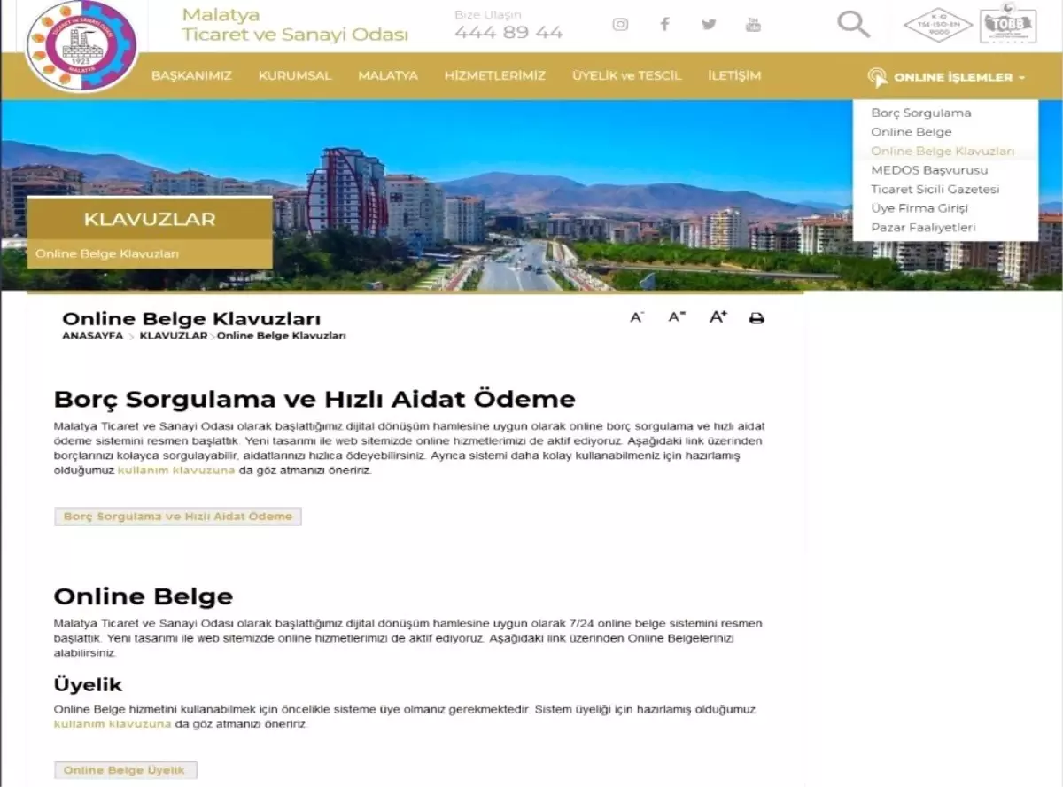 MTSO\'da online belge dönemi başladı