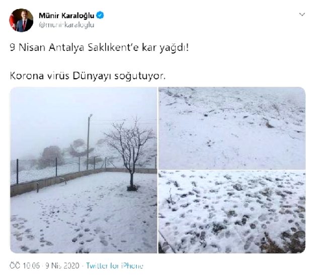 Antalya Saklıkent'e 10 yıl sonra Nisan ayında kar yağdı