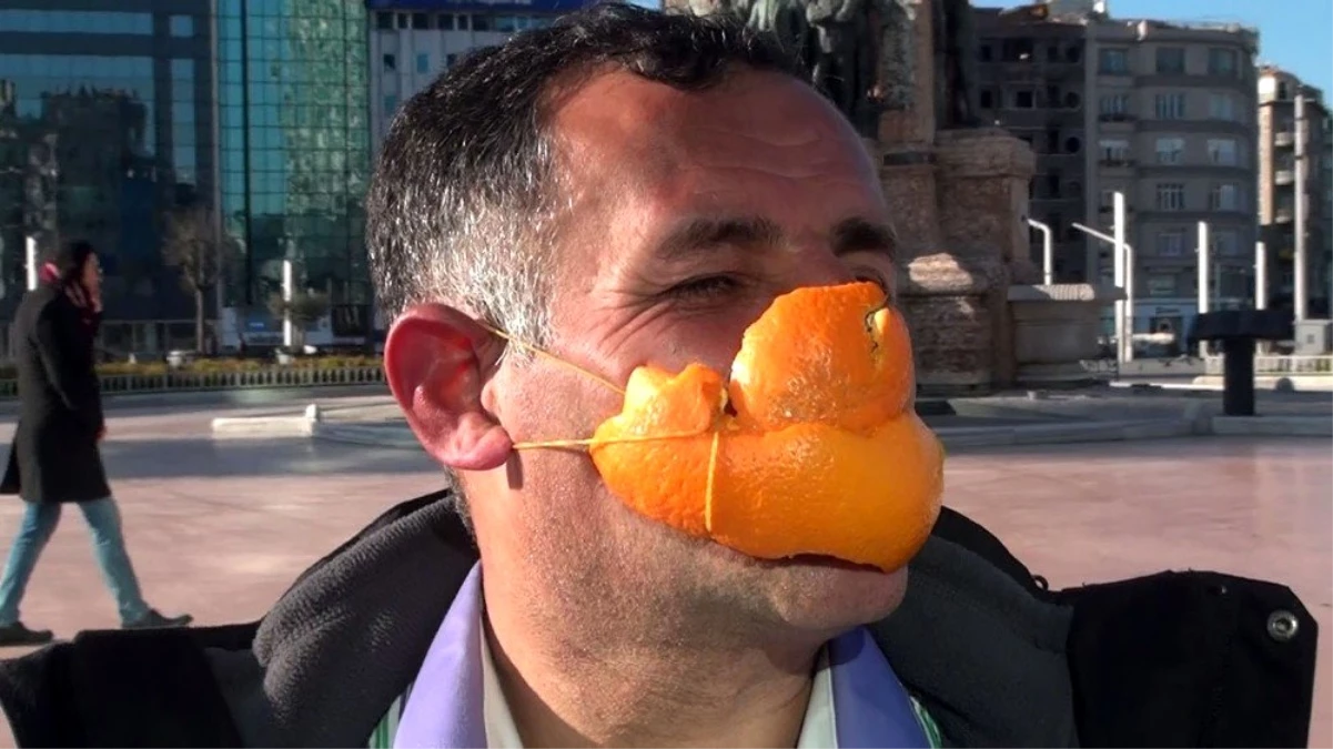 Portakal kabuğuyla yaptığı korona maskesi şaşkına çevirdi