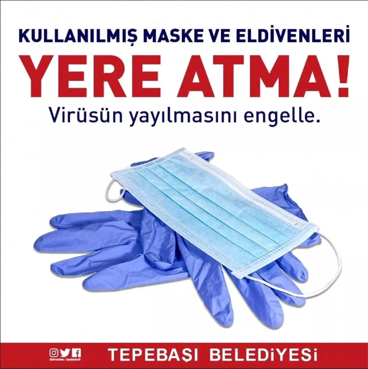 Tepebaşı Belediyesi eldiven ve maske gibi kişisel hijyen maddelerinin atıkları konusunda...