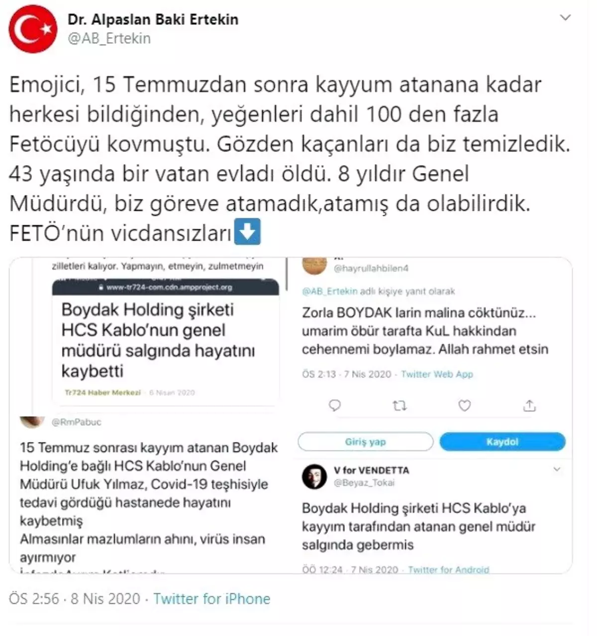 Alpaslan Baki Ertekin\'den \'FETÖ\'nün vicdansızları\' tepkisi