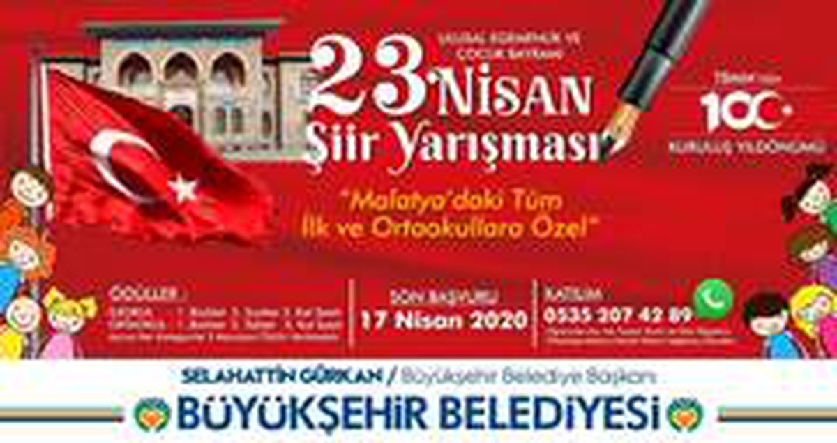 Büyükşehir Belediyesinden 23 Nisan şiir yarışması