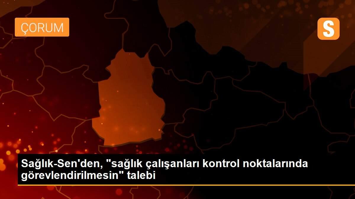 Sağlık-Sen\'den, "sağlık çalışanları kontrol noktalarında görevlendirilmesin" talebi