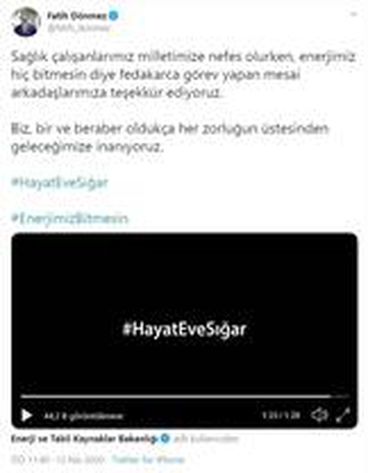 Bakan Dönmez, sokağa çıkma yasağına rağmen çalışmak zorunda olanları unutmadı