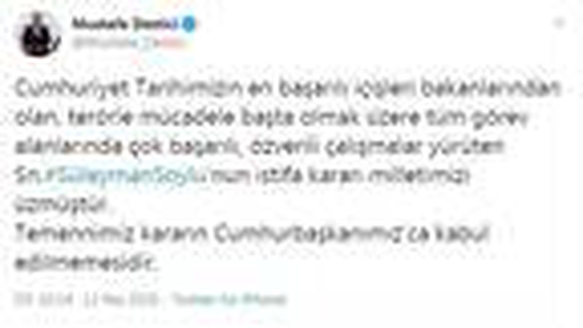 Destici: Süleyman Soylu\'nun istifa kararı milletimizi üzmüştür