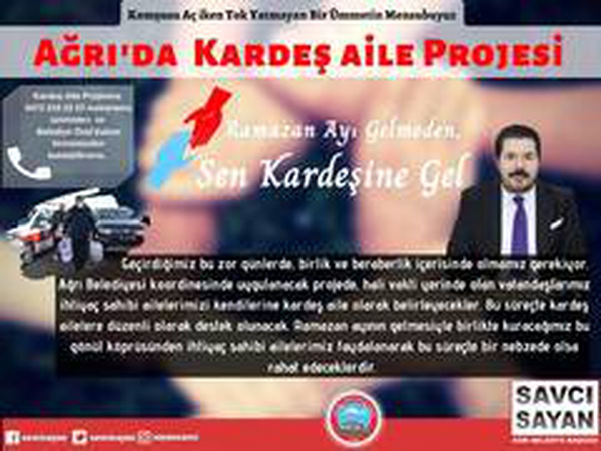 Ağrı Belediyesi "Kardeş Aile Projesi" başlattı