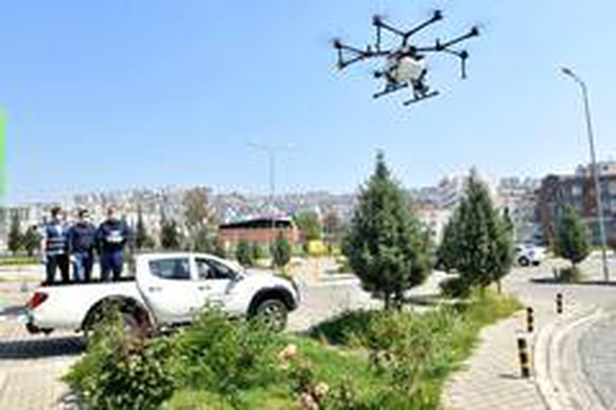 Çiğli\'de drone ile dezenfekte başladı
