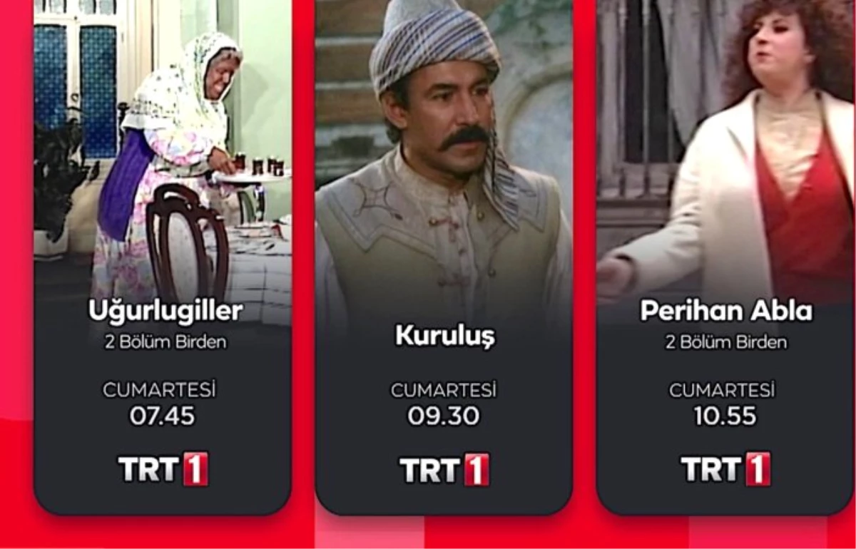 TRT, cumartesi günleri unutulmayan dizileri ekrana taşıyor