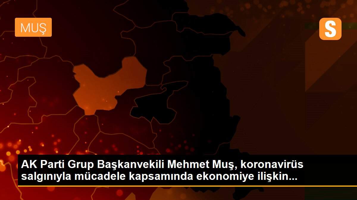 AK Parti Grup Başkanvekili Mehmet Muş, koronavirüs salgınıyla mücadele kapsamında ekonomiye ilişkin...