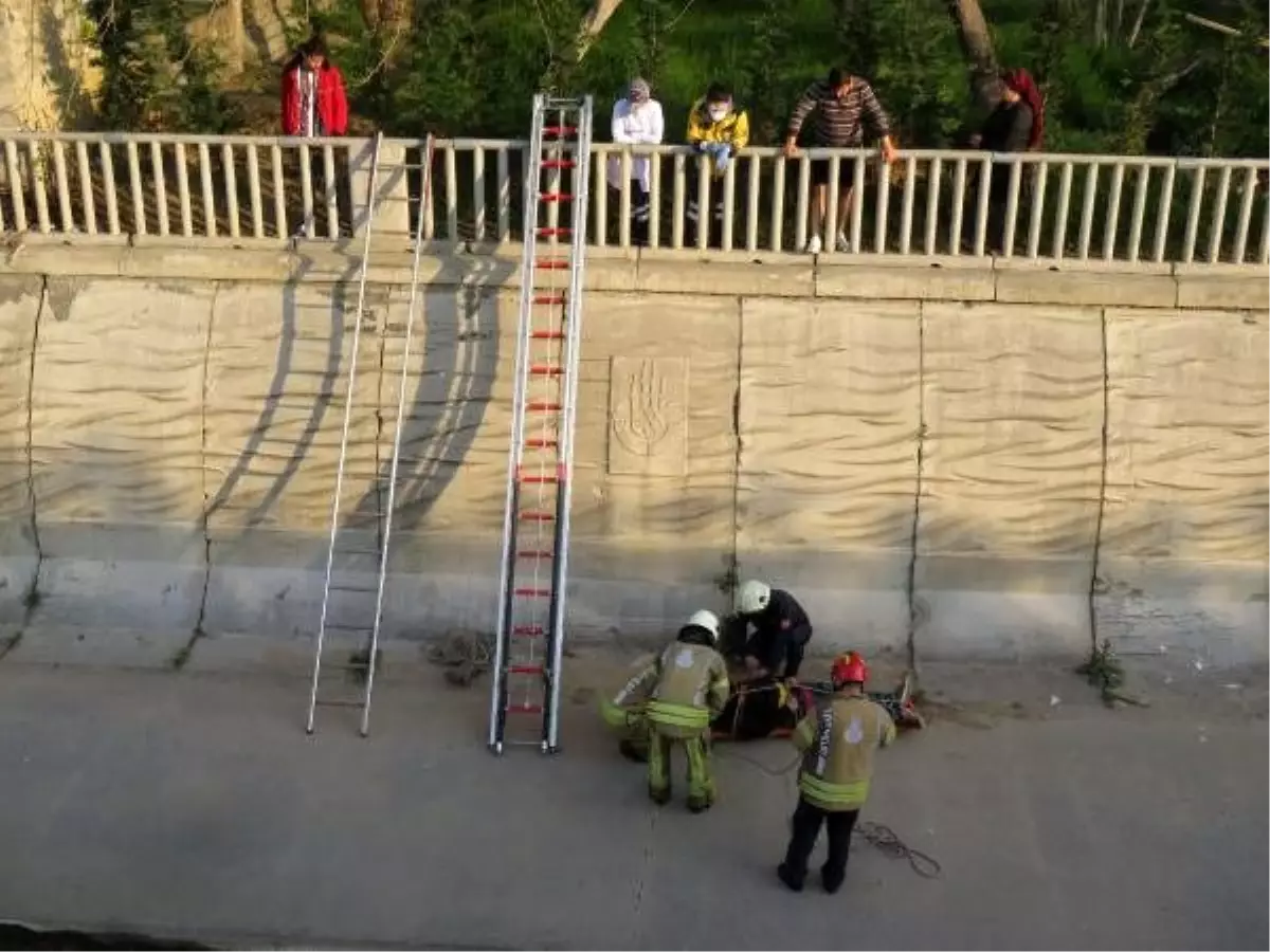 Bahçede yakalanan şüpheli, ev sahibi kovalayınca 5 metrelik yükseklikten dere yatağına düştü