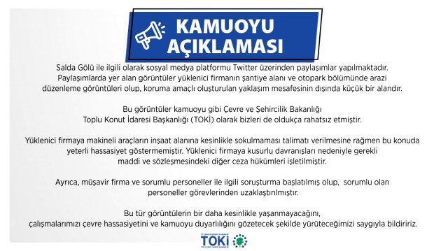 TOKİ: Salda Gölü'ne makineli araç sokan yüklenici firmaya ceza verildi