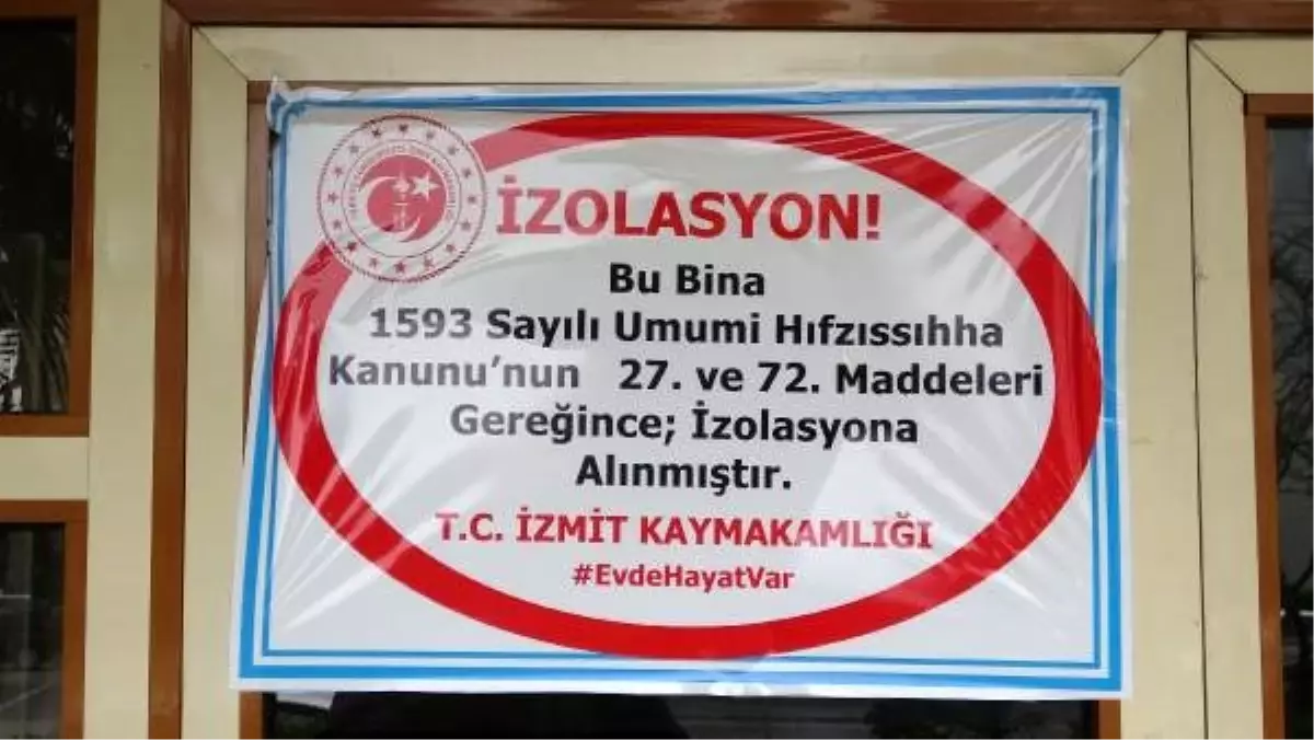 İzmit\'te 8 katlı apartman karantinaya alındı