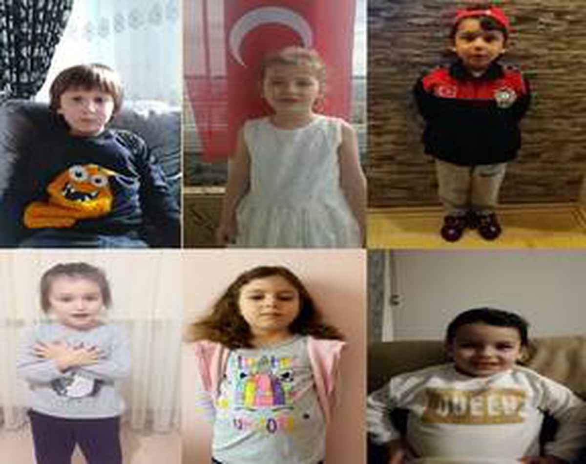 Minikler, çektikleri videolarla sağlıkçılara sevgi dolu mesajlar yolladı