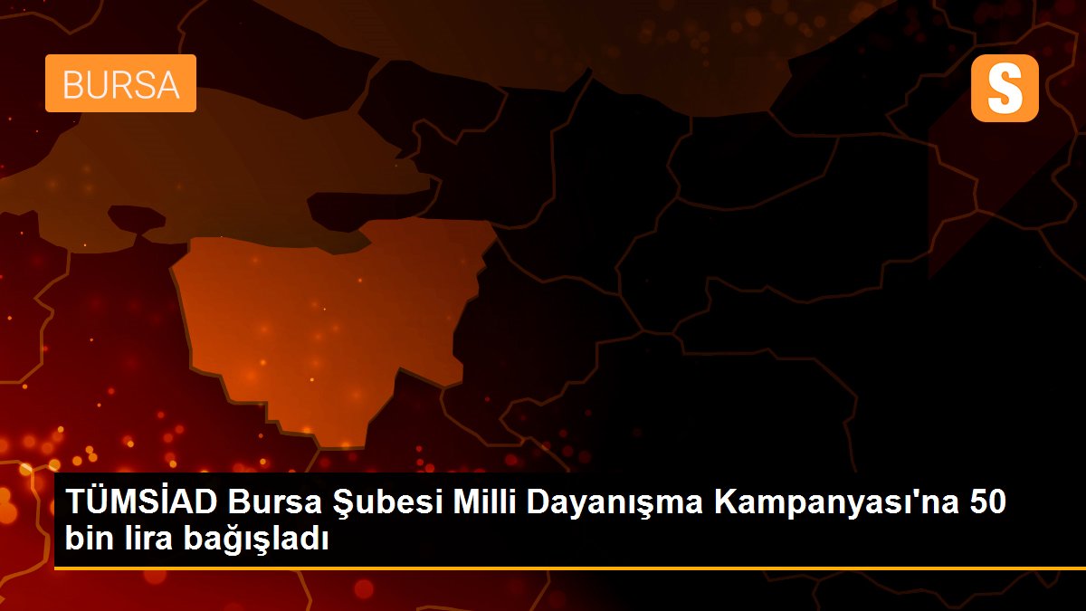 TÜMSİAD Bursa Şubesi Milli Dayanışma Kampanyası\'na 50 bin lira bağışladı