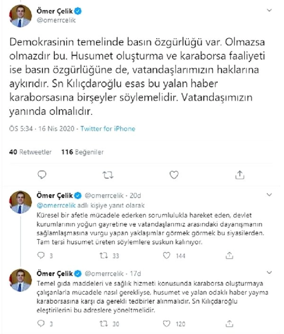 AK Parti\'li Çelik: Kılıçdaroğlu vatandaşımızın yanında olmalıdır