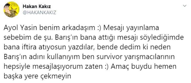 Fenomen Hakan Kakız, Instagram'dan Survivor Yasin ve Barış'la olan konuşmalarını paylaştı