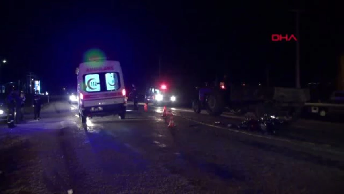AKSARAY Traktörün römorkuna çarpan motosikletli öldü