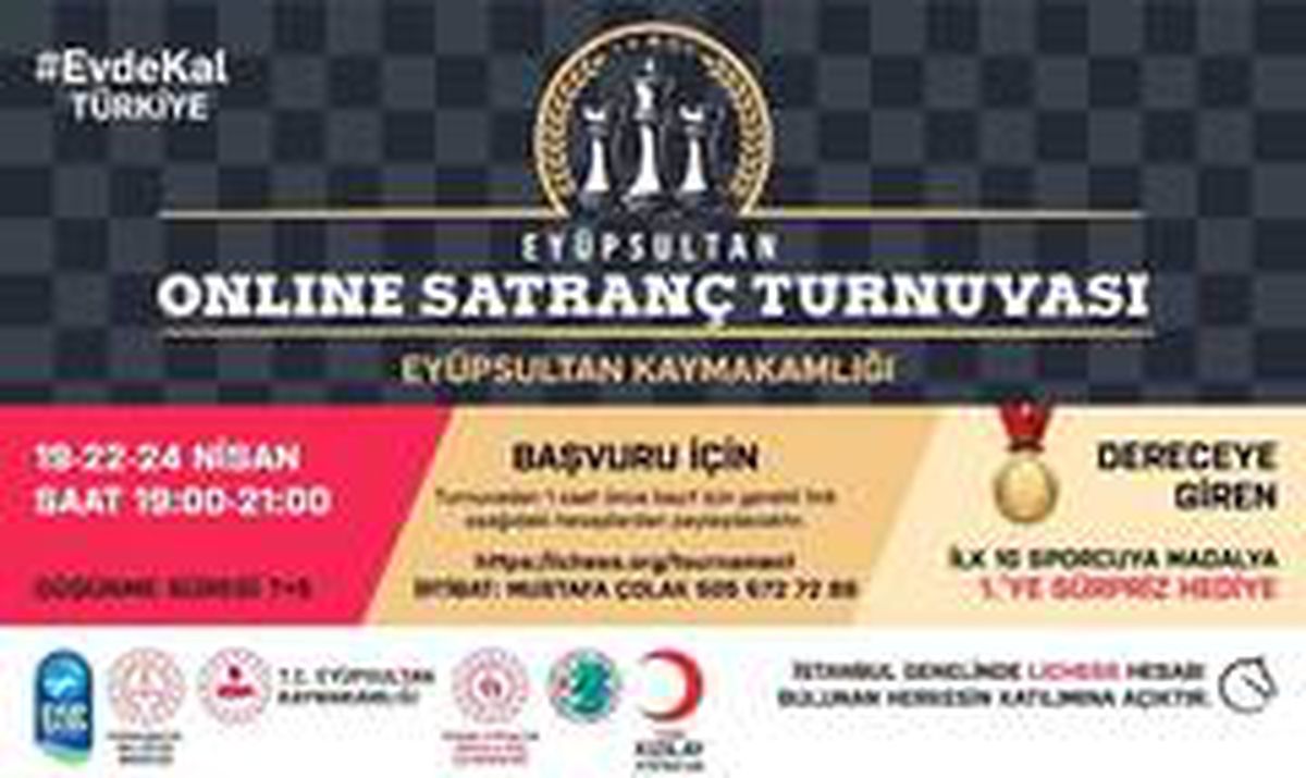 Eyüpsultan\'da online satranç turnuvası 19 Nisan\'da başlıyor