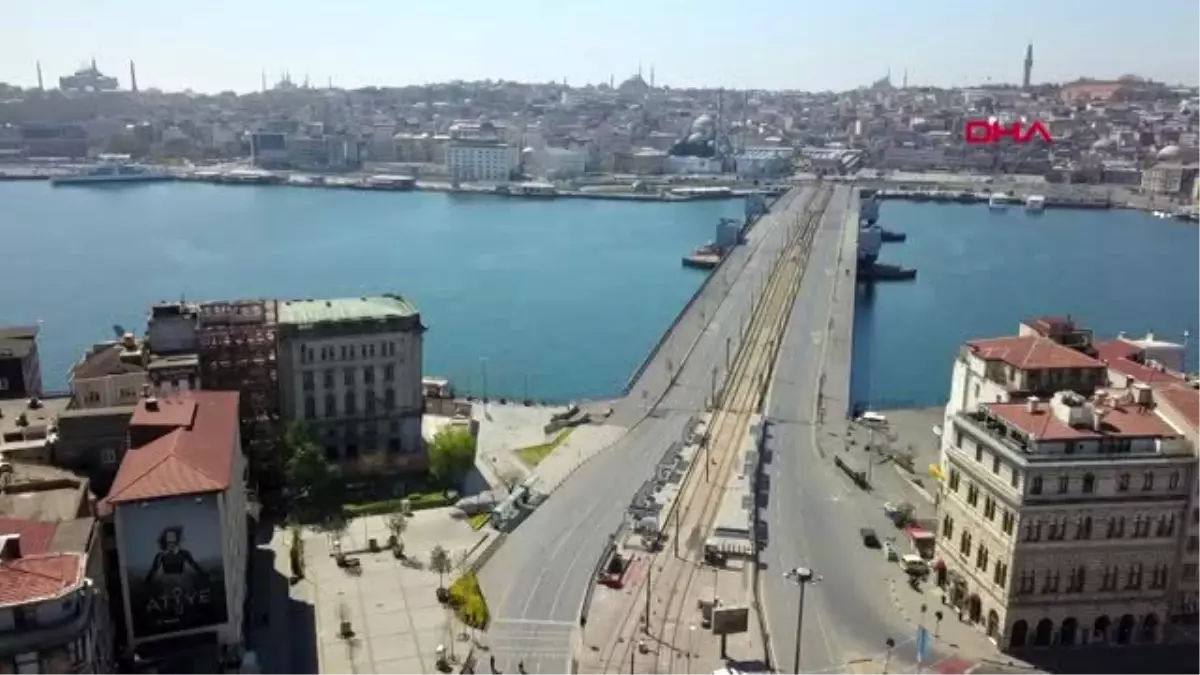 İSTANBUL-EMİNÖNÜ VE KARAKÖY\'DEKİ SAKİNLİK HAVADAN GÖRÜNTÜLENDİ