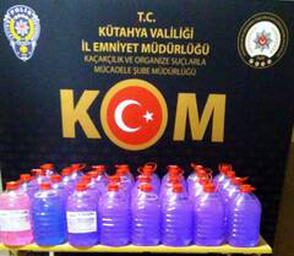 Kütahya\'da 260 litre dezenfekte türü genel temizlik ürünleri ele geçirildi