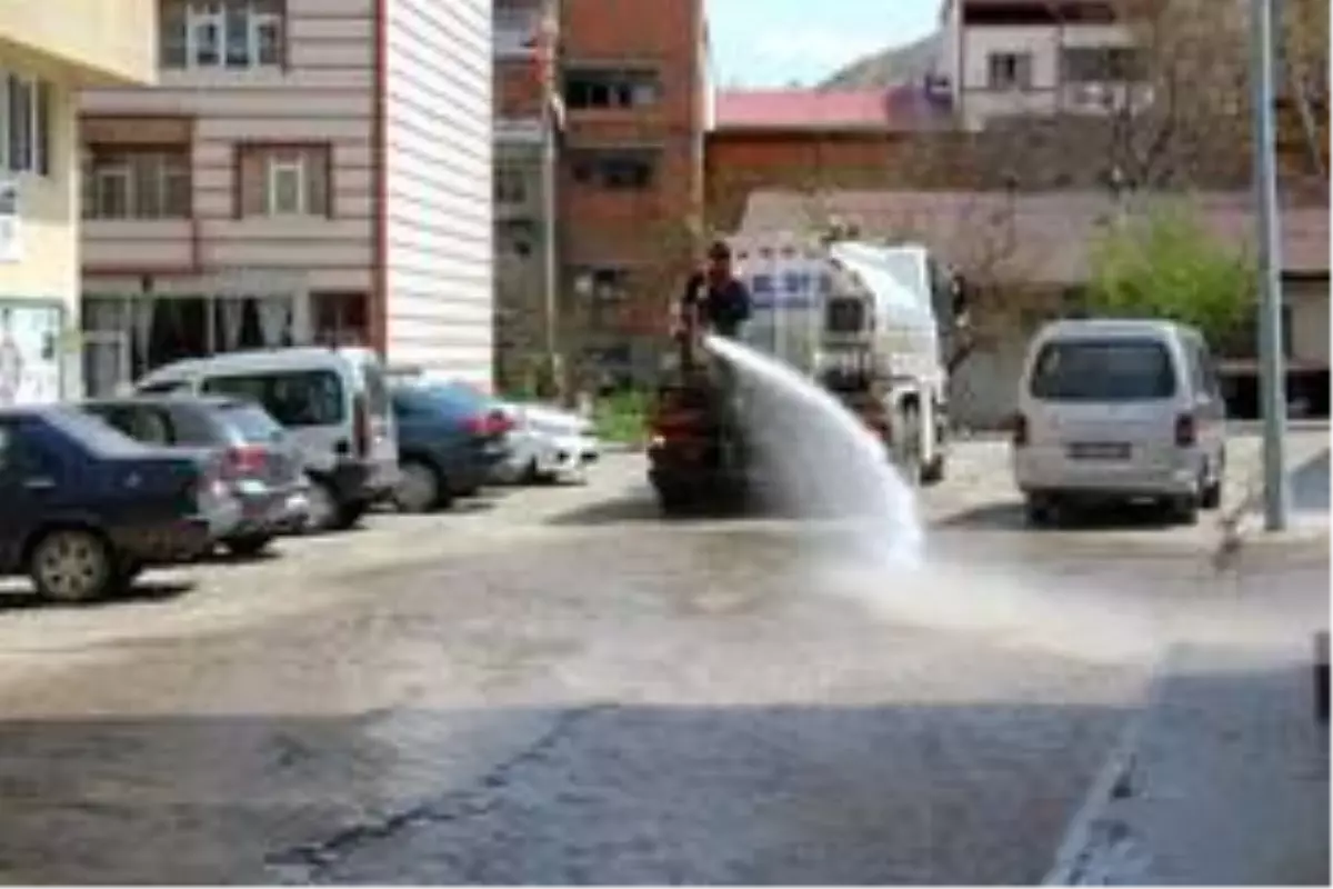 Oltu Belediyesi temizlik ekipleri yasağı fırsata çevirdi